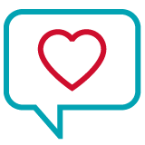 Heart in chat bubble icon