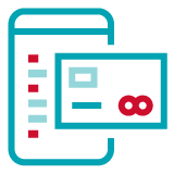 Mobile phone and credit card icon