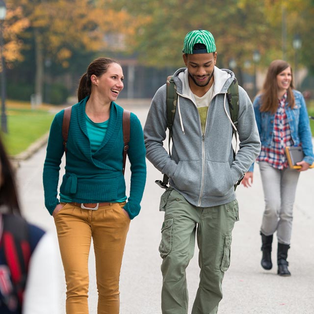 Students walking on campus