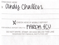 Mobile Deposit example