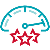 Three star rating icon