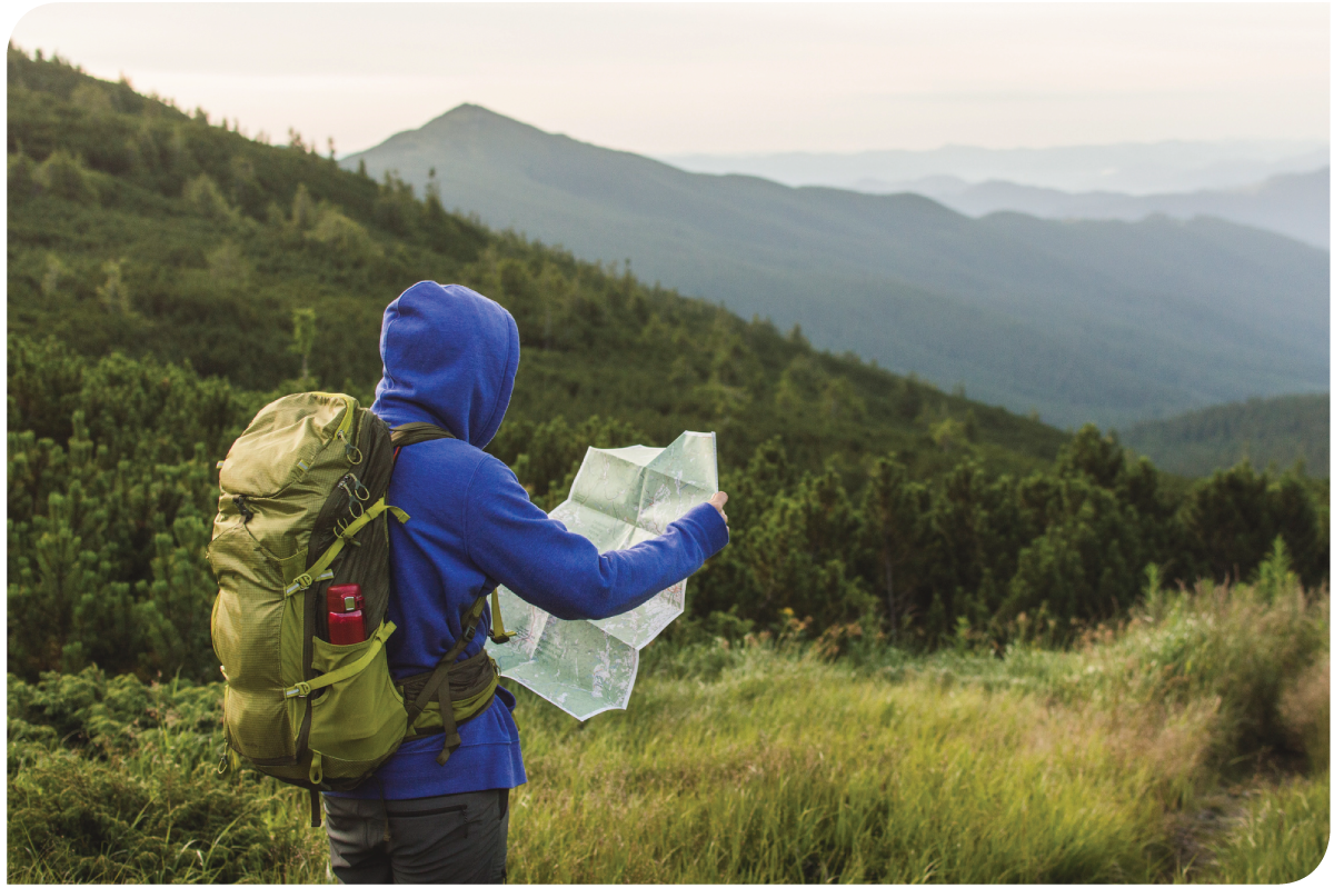 Person looking at map